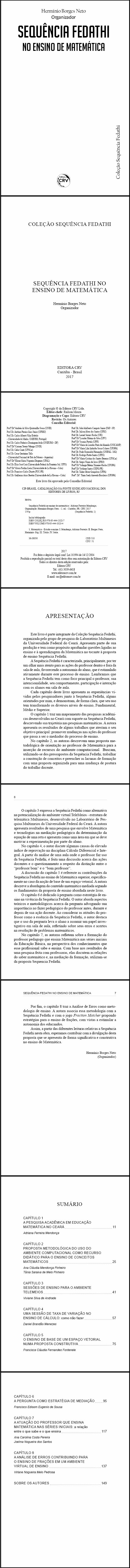 SEQUÊNCIA FEDATHI NO ENSINO DE MATEMÁTICA<br>COLEÇÃO SEQUÊNCIA FEDATHI